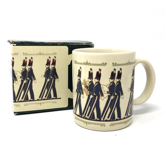 Hallmark Marching Band Coffee Mug Vintage 70s Purple w/Gold Trim Japan NOS Boxed - Picture 1 of 11